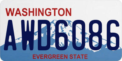 WA license plate AWD6086
