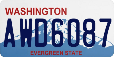 WA license plate AWD6087
