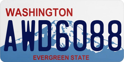 WA license plate AWD6088