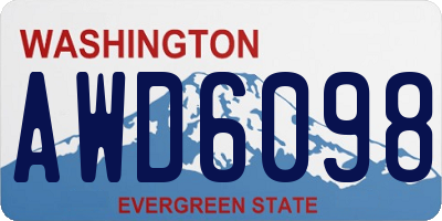 WA license plate AWD6098