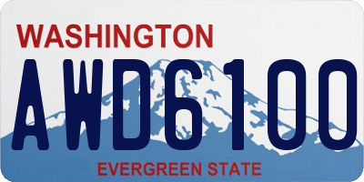 WA license plate AWD6100