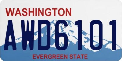 WA license plate AWD6101