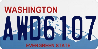 WA license plate AWD6107