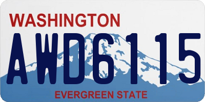 WA license plate AWD6115