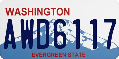 WA license plate AWD6117