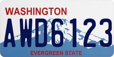 WA license plate AWD6123