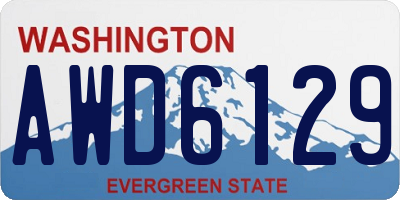 WA license plate AWD6129