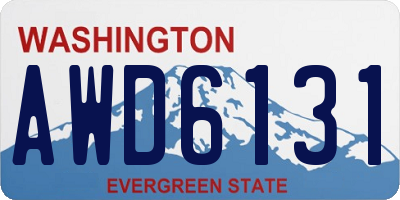 WA license plate AWD6131