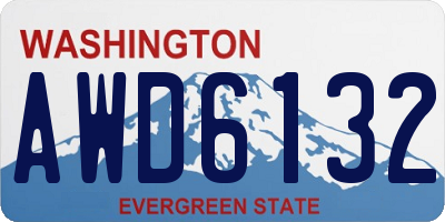 WA license plate AWD6132