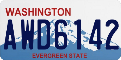 WA license plate AWD6142