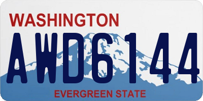 WA license plate AWD6144