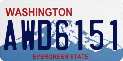 WA license plate AWD6151