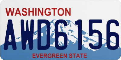 WA license plate AWD6156