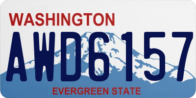WA license plate AWD6157