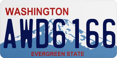 WA license plate AWD6166