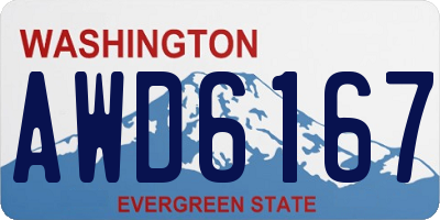 WA license plate AWD6167