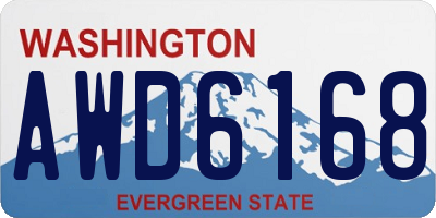 WA license plate AWD6168