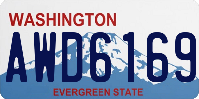 WA license plate AWD6169