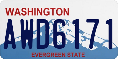 WA license plate AWD6171