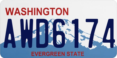 WA license plate AWD6174