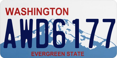 WA license plate AWD6177