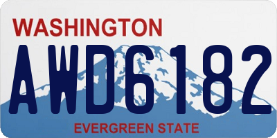 WA license plate AWD6182