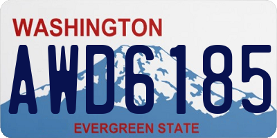 WA license plate AWD6185
