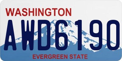 WA license plate AWD6190