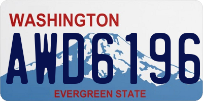 WA license plate AWD6196