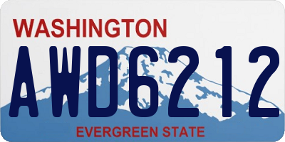 WA license plate AWD6212