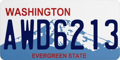 WA license plate AWD6213