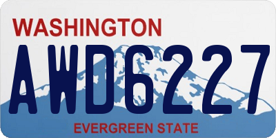 WA license plate AWD6227