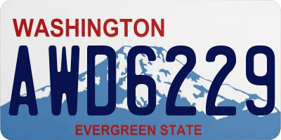 WA license plate AWD6229