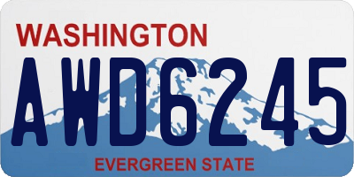WA license plate AWD6245