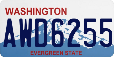 WA license plate AWD6255
