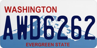 WA license plate AWD6262