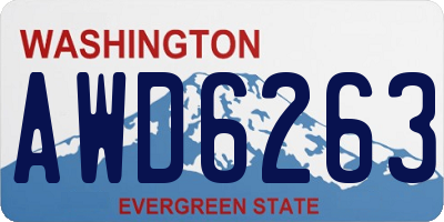 WA license plate AWD6263