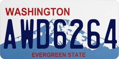 WA license plate AWD6264