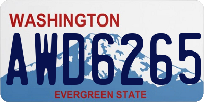 WA license plate AWD6265