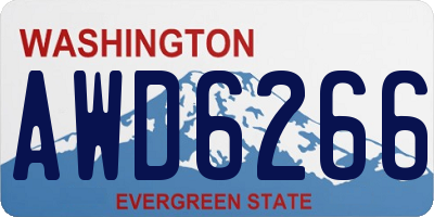 WA license plate AWD6266