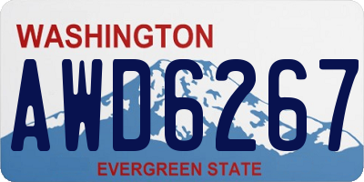 WA license plate AWD6267