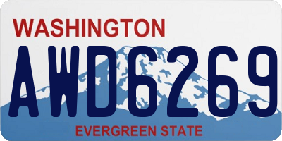 WA license plate AWD6269