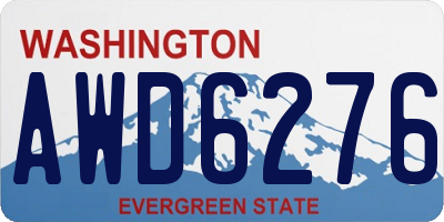 WA license plate AWD6276