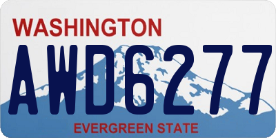 WA license plate AWD6277