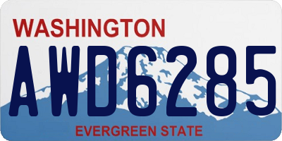 WA license plate AWD6285