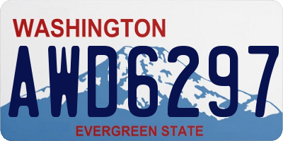 WA license plate AWD6297