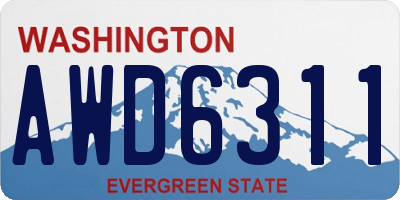 WA license plate AWD6311