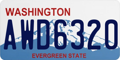 WA license plate AWD6320
