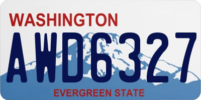 WA license plate AWD6327