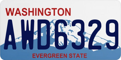 WA license plate AWD6329